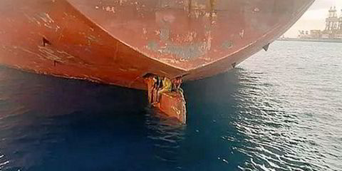 Stowaways travel the Atlantic perched on an oil tanker's rudder