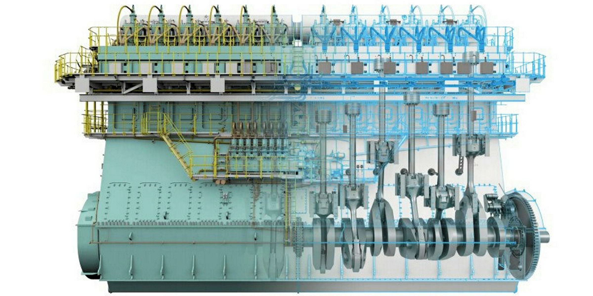 Мощность главного двигателя судна. Судовой двигатель Wartsila 6r32e. Двигатель Wartsila-Sulzer rta96-c дизельный. Дизельный Корабельный двигатель Wartsila Sulzer rta96. Самый большой судовой дизель в мире.