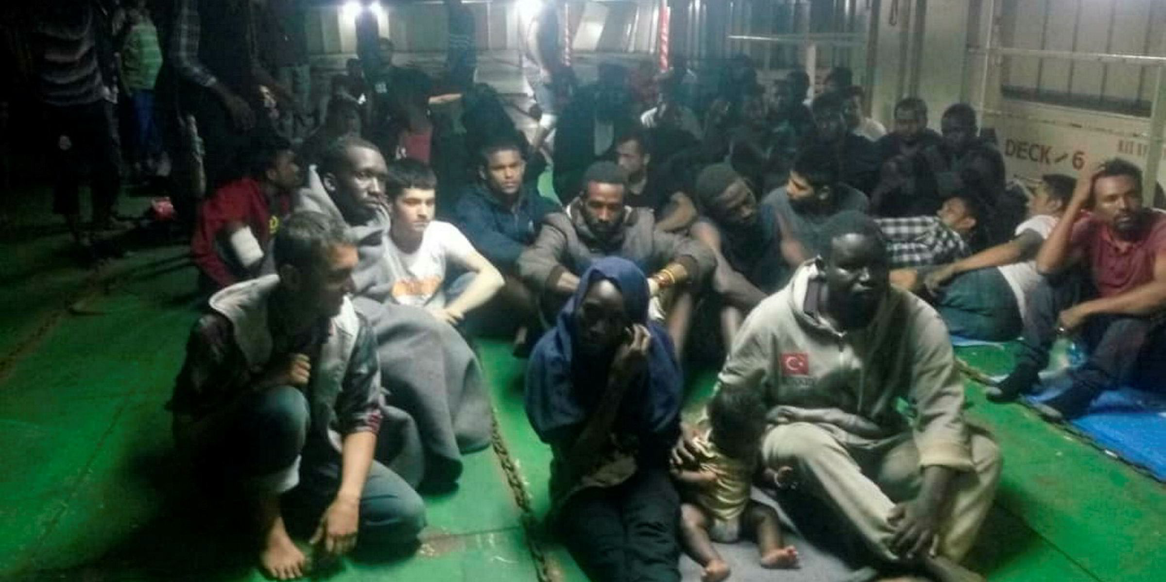 Rubber bullets used to force migrants off car carrier TradeWinds