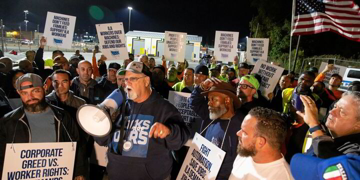 Historic strike: US ports shut down as workers head for the picket lines after last minute pay offer fails