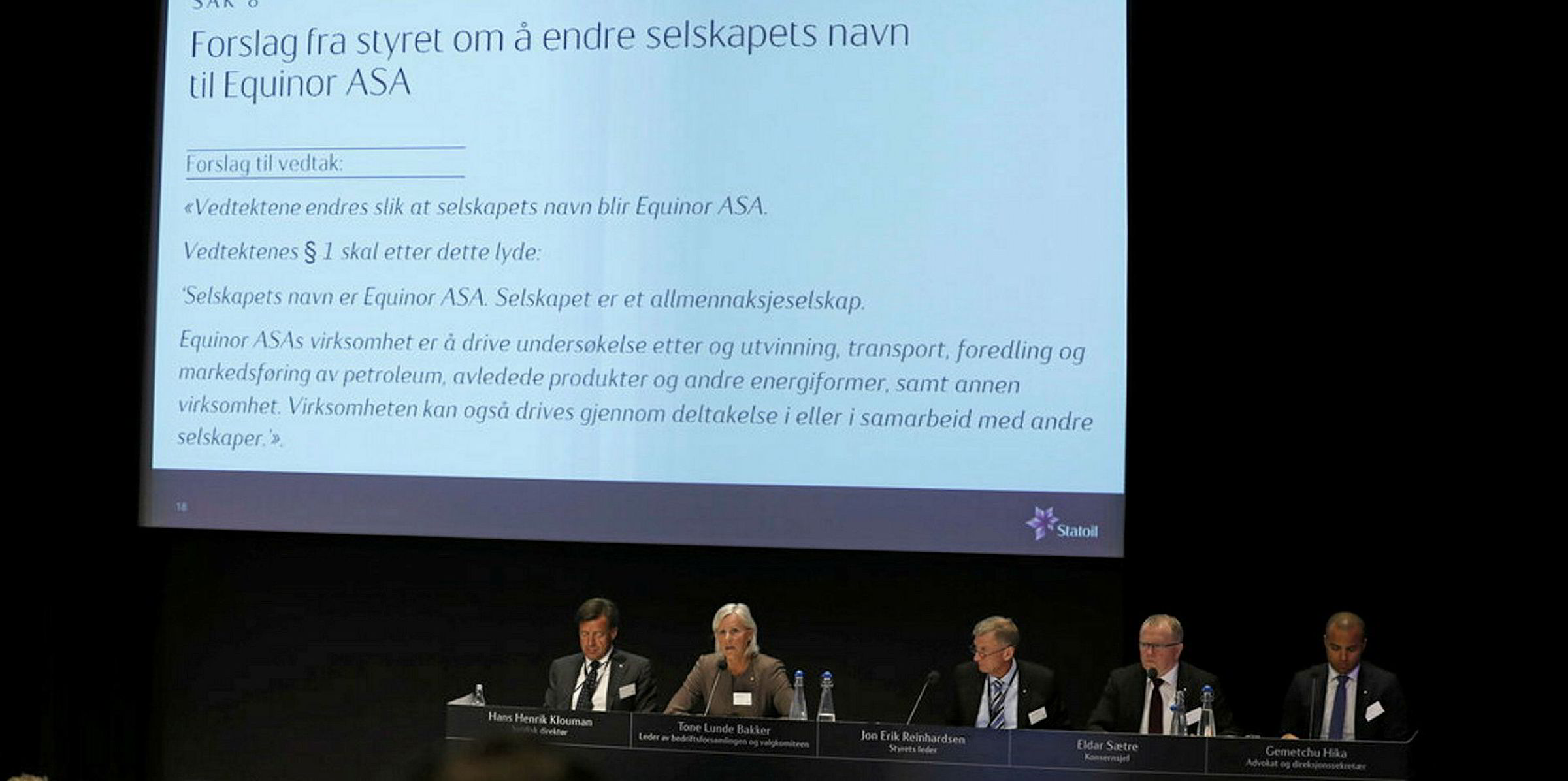 Statoil becomes name is approved | Recharge
